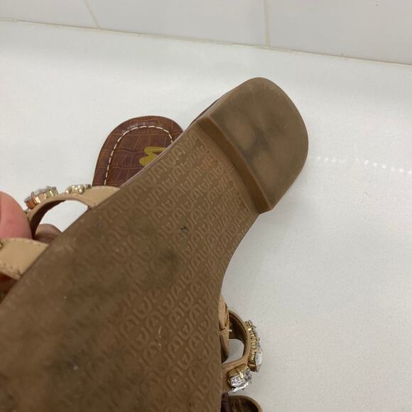 Sam Edelman Tan Sandals with Crystal Accents - Picture 4 of 5